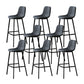Faux Leather Saddle Seat Barstool Contemporary Armless Bar Stool with 4 Black Legs Grey 8 Piece Set Clearhalo 'Bar Furniture' 'Bar Stools' 'bar_stools' 'furn' 'furn_bar_stools' 'Furniture' 'Kitchen & Dining Furniture' 5838946