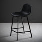 Faux Leather Saddle Seat Barstool Contemporary Armless Bar Stool with 4 Black Legs Black 1 Piece Clearhalo 'Bar Furniture' 'Bar Stools' 'bar_stools' 'furn' 'furn_bar_stools' 'Furniture' 'Kitchen & Dining Furniture' 5838949