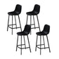 Faux Leather Saddle Seat Barstool Contemporary Armless Bar Stool with 4 Black Legs Black 4 Piece Set Clearhalo 'Bar Furniture' 'Bar Stools' 'bar_stools' 'furn' 'furn_bar_stools' 'Furniture' 'Kitchen & Dining Furniture' 5838953