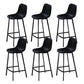 Faux Leather Saddle Seat Barstool Contemporary Armless Bar Stool with 4 Black Legs Black 6 Piece Set Clearhalo 'Bar Furniture' 'Bar Stools' 'bar_stools' 'furn' 'furn_bar_stools' 'Furniture' 'Kitchen & Dining Furniture' 5838955