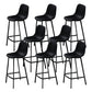 Faux Leather Saddle Seat Barstool Contemporary Armless Bar Stool with 4 Black Legs Black 8 Piece Set Clearhalo 'Bar Furniture' 'Bar Stools' 'bar_stools' 'furn' 'furn_bar_stools' 'Furniture' 'Kitchen & Dining Furniture' 5838956