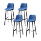 Faux Leather Saddle Seat Barstool Contemporary Armless Bar Stool with 4 Black Legs Blue 4 Piece Set Clearhalo 'Bar Furniture' 'Bar Stools' 'bar_stools' 'furn' 'furn_bar_stools' 'Furniture' 'Kitchen & Dining Furniture' 5838959