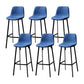 Faux Leather Saddle Seat Barstool Contemporary Armless Bar Stool with 4 Black Legs Blue 6 Piece Set Clearhalo 'Bar Furniture' 'Bar Stools' 'bar_stools' 'furn' 'furn_bar_stools' 'Furniture' 'Kitchen & Dining Furniture' 5838960