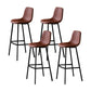 Faux Leather Saddle Seat Barstool Contemporary Armless Bar Stool with 4 Black Legs Brown 4 Piece Set Clearhalo 'Bar Furniture' 'Bar Stools' 'bar_stools' 'furn' 'furn_bar_stools' 'Furniture' 'Kitchen & Dining Furniture' 5838964