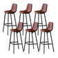 Faux Leather Saddle Seat Barstool Contemporary Armless Bar Stool with 4 Black Legs Brown 6 Piece Set Clearhalo 'Bar Furniture' 'Bar Stools' 'bar_stools' 'furn' 'furn_bar_stools' 'Furniture' 'Kitchen & Dining Furniture' 5838965