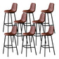 Faux Leather Saddle Seat Barstool Contemporary Armless Bar Stool with 4 Black Legs Brown 8 Piece Set Clearhalo 'Bar Furniture' 'Bar Stools' 'bar_stools' 'furn' 'furn_bar_stools' 'Furniture' 'Kitchen & Dining Furniture' 5838966