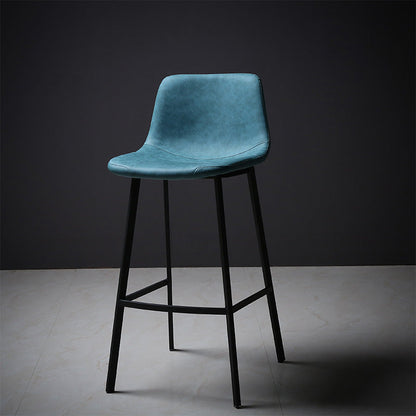 Faux Leather Saddle Seat Barstool Contemporary Armless Bar Stool with 4 Black Legs Green 1 Piece Clearhalo 'Bar Furniture' 'Bar Stools' 'bar_stools' 'furn' 'furn_bar_stools' 'Furniture' 'Kitchen & Dining Furniture' 5838967