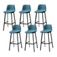Faux Leather Saddle Seat Barstool Contemporary Armless Bar Stool with 4 Black Legs Green 6 Piece Set Clearhalo 'Bar Furniture' 'Bar Stools' 'bar_stools' 'furn' 'furn_bar_stools' 'Furniture' 'Kitchen & Dining Furniture' 5838970
