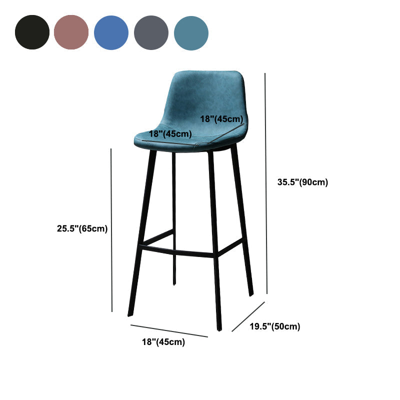 Faux Leather Saddle Seat Barstool Contemporary Armless Bar Stool with 4 Black Legs Clearhalo 'Bar Furniture' 'Bar Stools' 'bar_stools' 'furn' 'furn_bar_stools' 'Furniture' 'Kitchen & Dining Furniture' 5838972