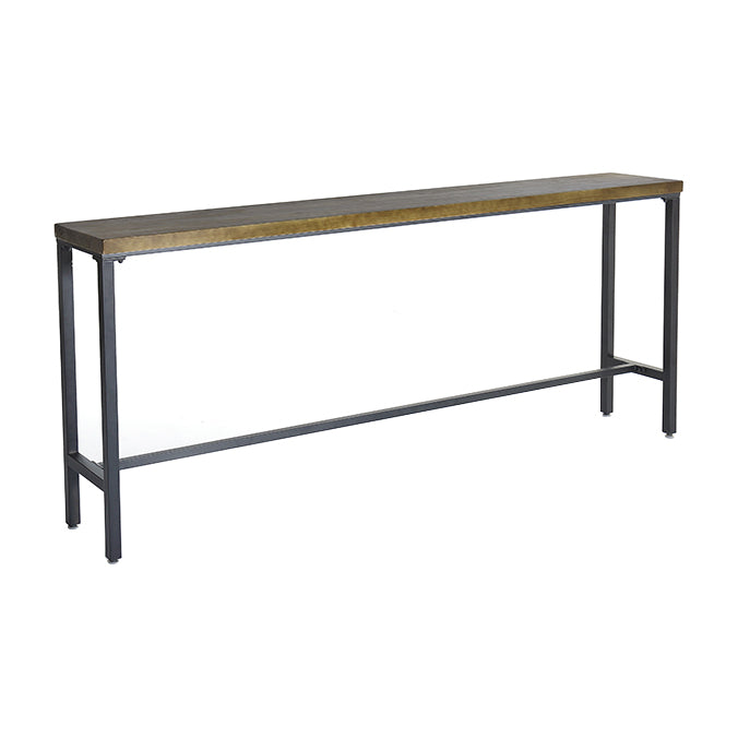 Indoor Industrial Patio Bar Table Rectangle Trestle Bar/Dinette Table in Natural