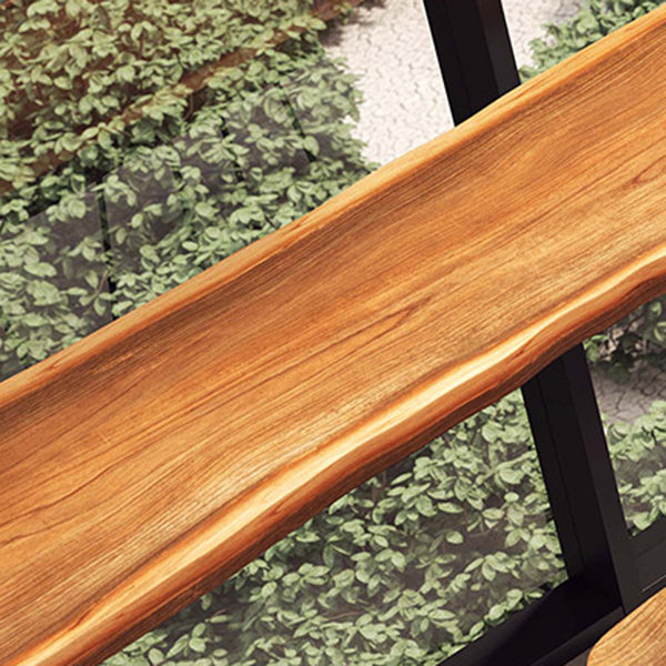 Glam Sled Counter Height Table Solid Wood and Metal Pub Height Dining Table Clearhalo 'Bar Furniture' 'Bar Tables' 'bar_tables' 'furn' 'furn_bar_tables' 'Furniture' 'Kitchen & Dining Furniture' 5839051