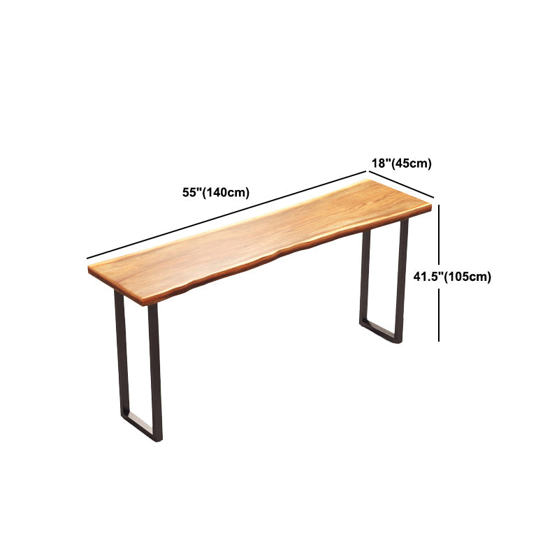 Glam Sled Counter Height Table Solid Wood and Metal Pub Height Dining Table Clearhalo 'Bar Furniture' 'Bar Tables' 'bar_tables' 'furn' 'furn_bar_tables' 'Furniture' 'Kitchen & Dining Furniture' 5839055