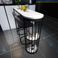 Glam Indoor Bar/Dinette Table with Storage Double Pedestal Bistro Bar Desk