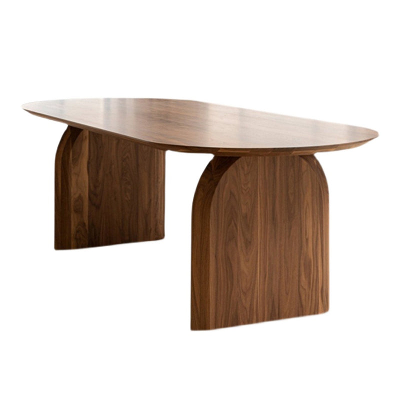 Oval Office Desk Contemporary Style Solid Wood Meeting Writing Desk Brown Clearhalo 'furn' 'furn_office_desk' 'Furniture' 'Office Desks' 'Office Furniture' 'office_desk' 5839164