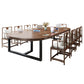 Industrial Oval Solid Wood Desk Brown Office Writing Desk Explain Chair Clearhalo 'furn' 'furn_office_desk' 'Furniture' 'Office Desks' 'Office Furniture' 'office_desk' 5839213