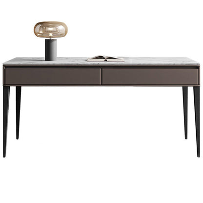 Escritorio de estilo industrial escritorio rectangular escritorio de oficina de piedra con 2 cajones