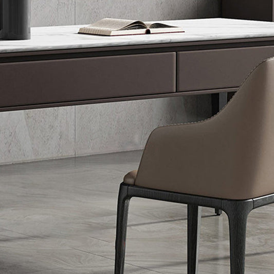 Escritorio de estilo industrial escritorio rectangular escritorio de oficina de piedra con 2 cajones