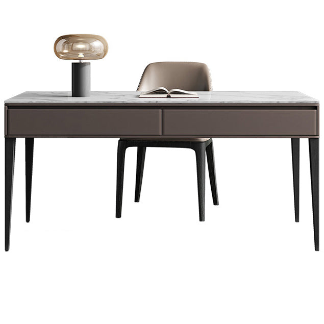 Escritorio de estilo industrial escritorio rectangular escritorio de oficina de piedra con 2 cajones