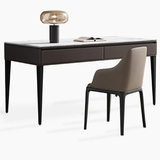 Escritorio de estilo industrial escritorio rectangular escritorio de oficina de piedra con 2 cajones