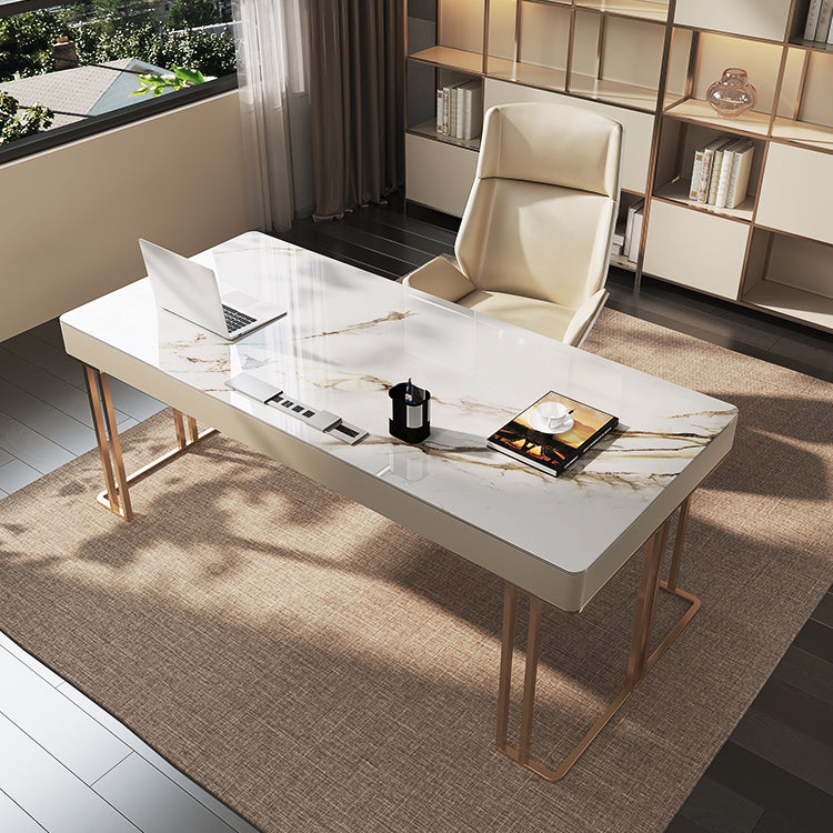 Escritorio de oficina de 3-Drawer de estilo glamoroso escritorio rectangular sinterizado