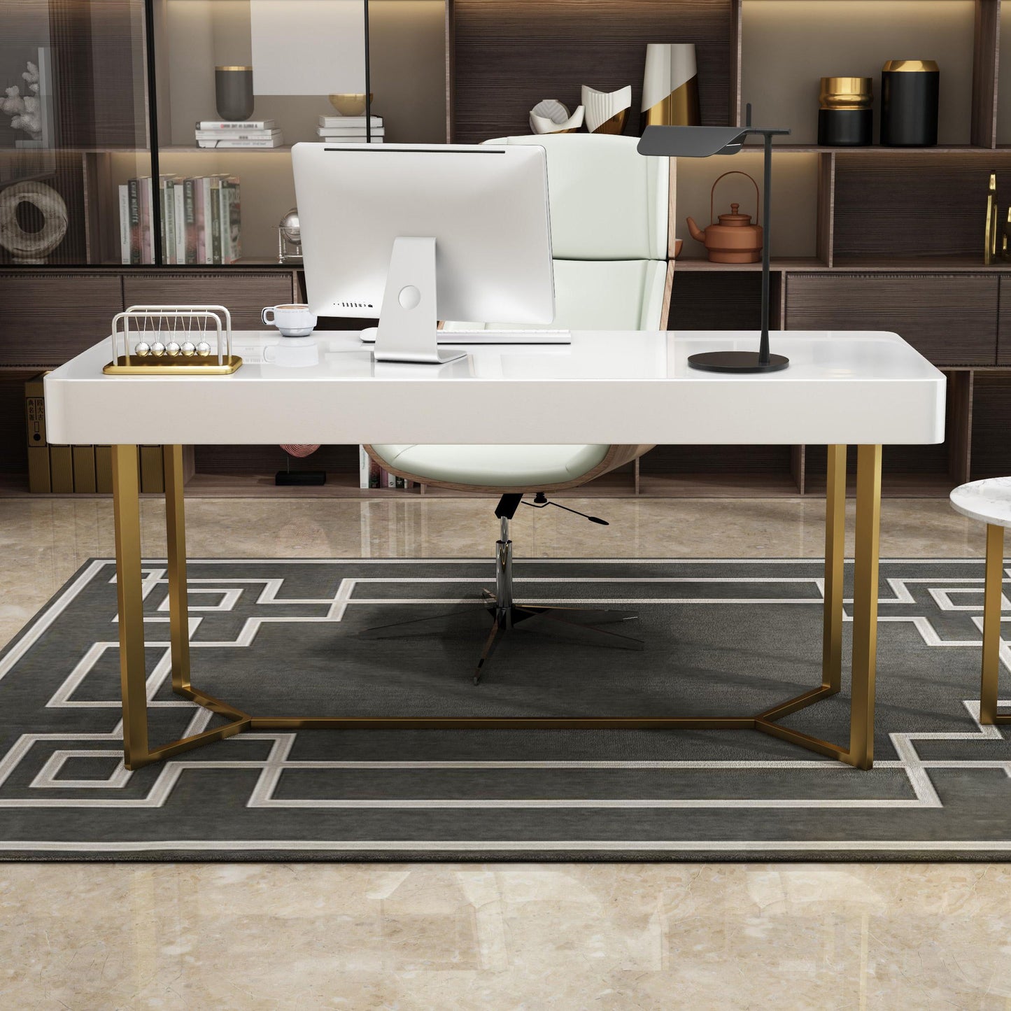 Modern Light Luxury Minimalist Writing Desk Rectangular Fixed Luxury Desk Clearhalo 'furn' 'furn_office_desk' 'Furniture' 'Office Desks' 'Office Furniture' 'office_desk' 5839265