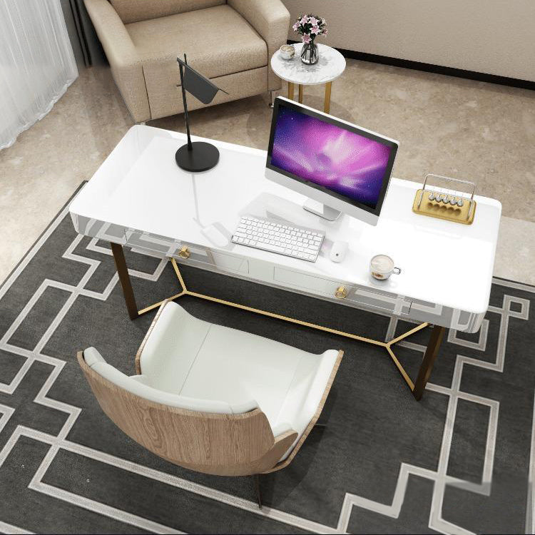 Modern Light Luxury Minimalist Writing Desk Rectangular Fixed Luxury Desk Clearhalo 'furn' 'furn_office_desk' 'Furniture' 'Office Desks' 'Office Furniture' 'office_desk' 5839272