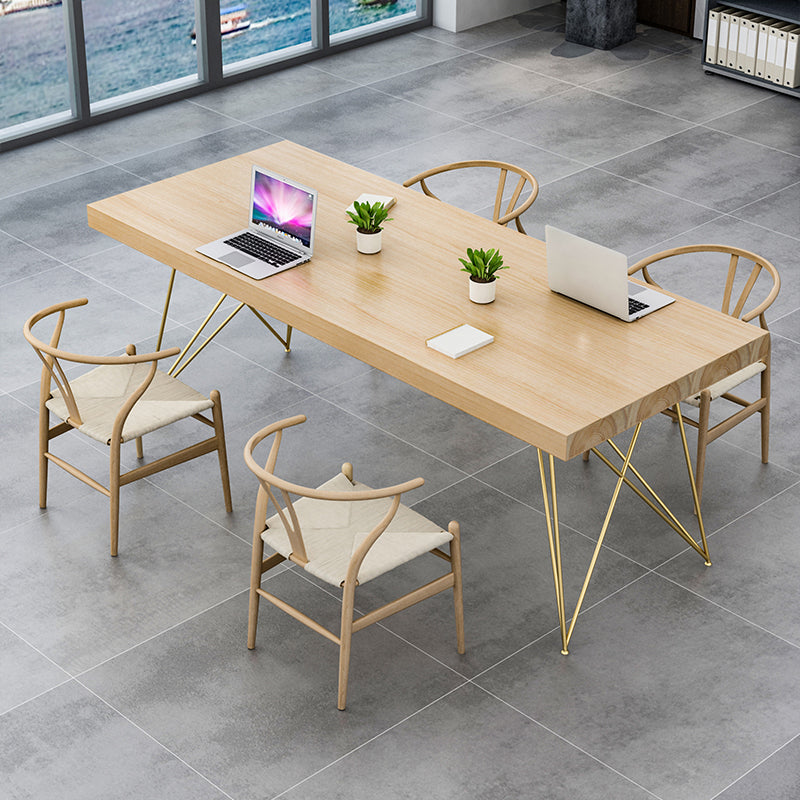 Tavolo da ufficio tavolo da scrittura di lusso in legno massiccio a forma di rettangolare