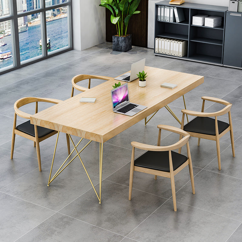 Tavolo da ufficio tavolo da scrittura di lusso in legno massiccio a forma di rettangolare