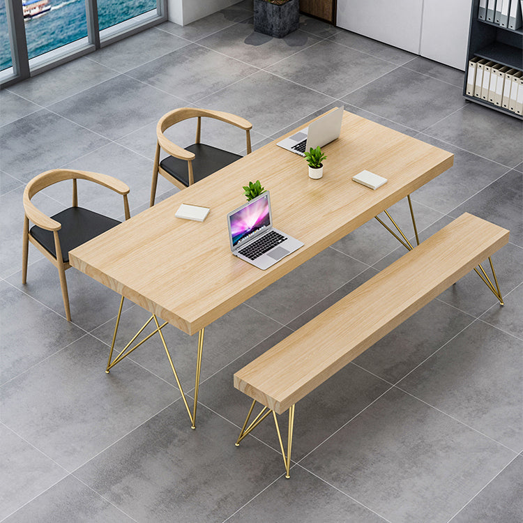 Tavolo da ufficio tavolo da scrittura di lusso in legno massiccio a forma di rettangolare