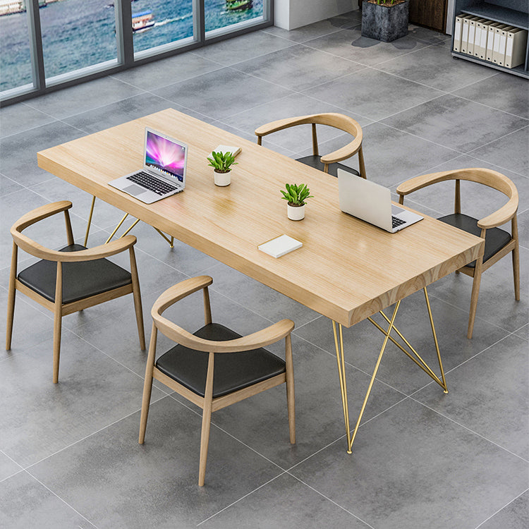 Tavolo da ufficio tavolo da scrittura di lusso in legno massiccio a forma di rettangolare