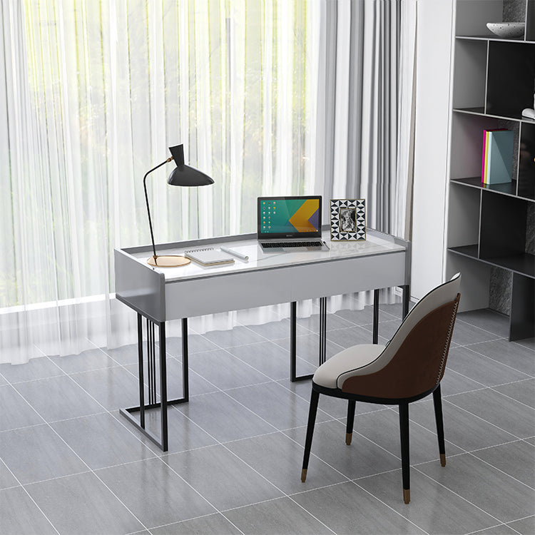 Scrivania rettangolare per la scrittura di home office moderna scrivania in pietra in pietra