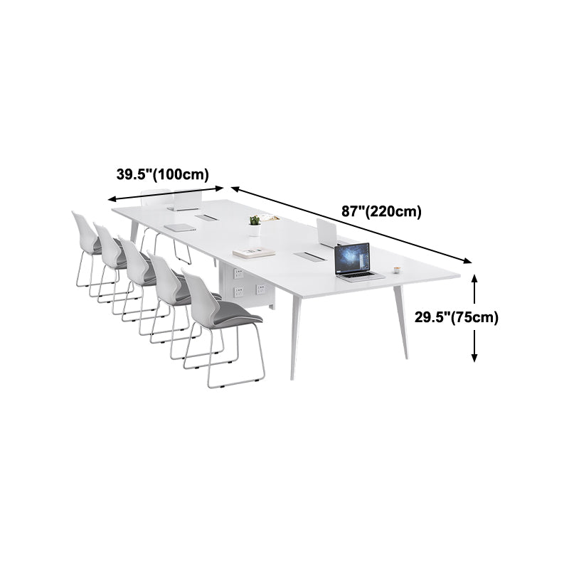 Tavolo da incontro in legno Home Office di scrittura rettangolare moderna