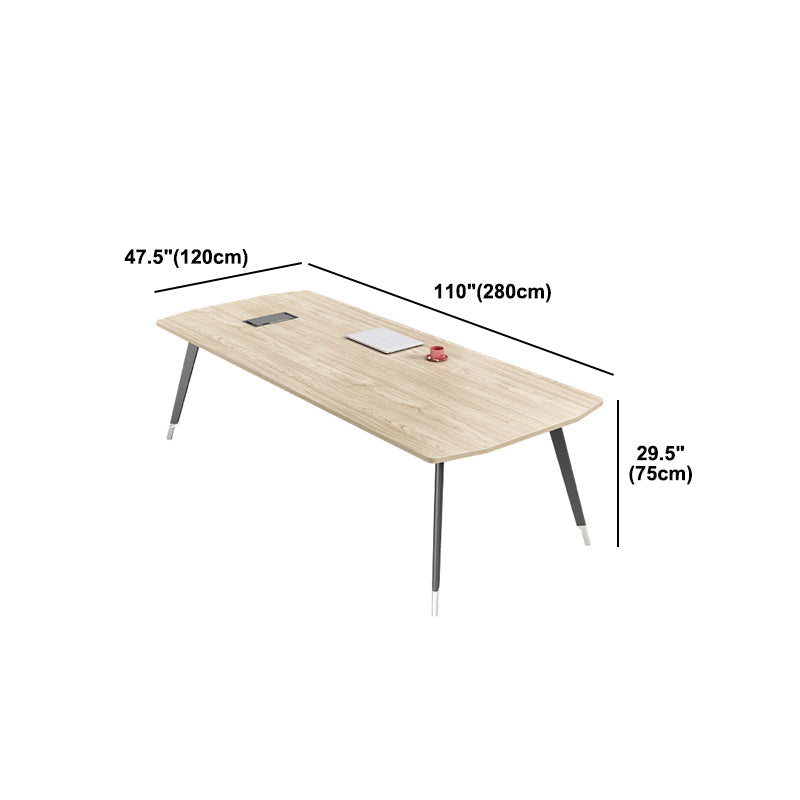 Escritorio de la oficina de madera artificial mesa de conferencia de la oficina de escritura curva de escritura curva