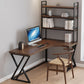 L-Shape Right Corner Desk Modern & Contemporary Brown Writing Desk with Shelf Clearhalo 'furn' 'furn_office_desk' 'Furniture' 'Office Desks' 'Office Furniture' 'office_desk' 5839449