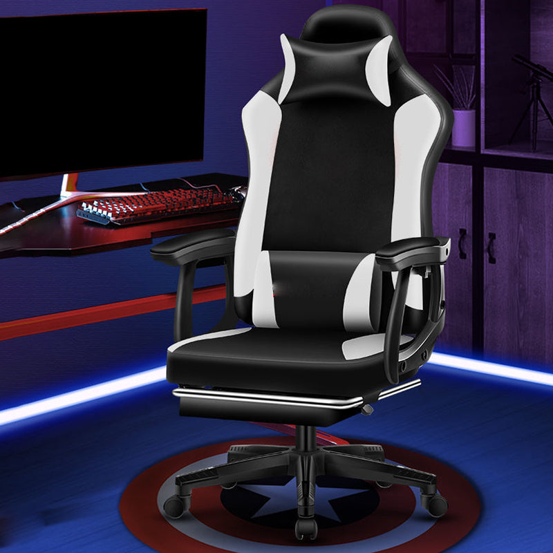 Sedia per computer armi regolabile moderna con ruote sedia da scrivania in leatine in finto.