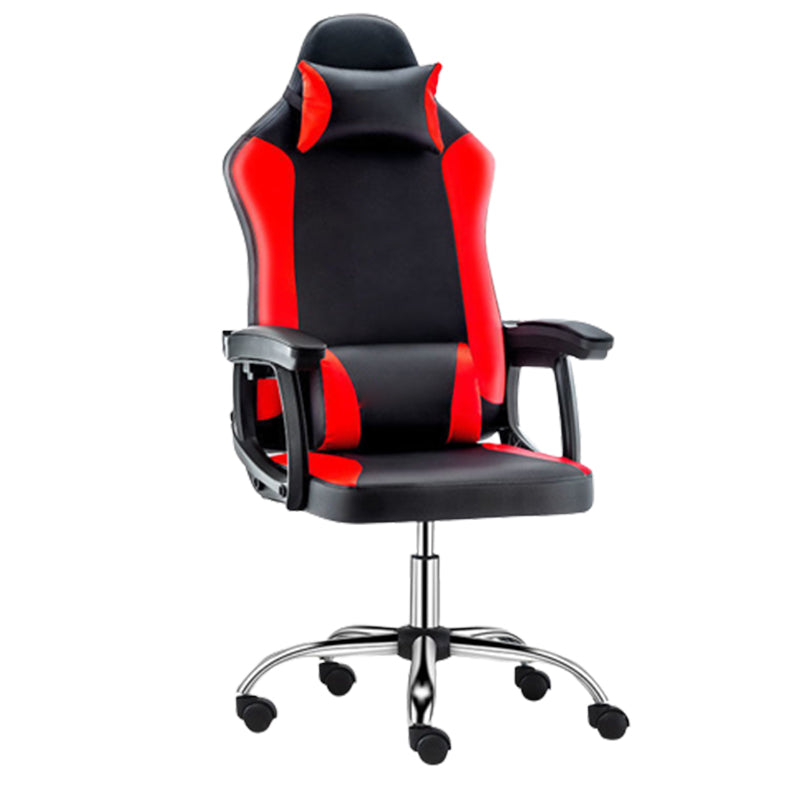 Sedia per computer armi regolabile moderna con ruote sedia da scrivania in leatine in finto.