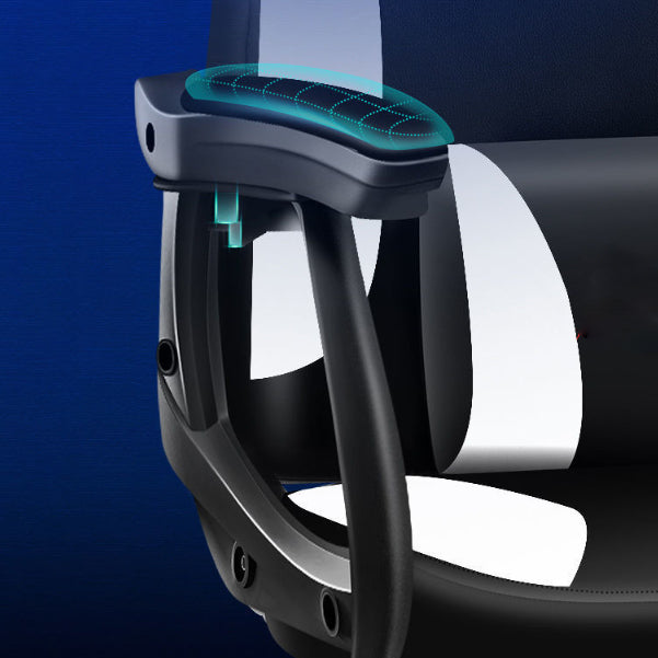 Sedia per computer armi regolabile moderna con ruote sedia da scrivania in leatine in finto.