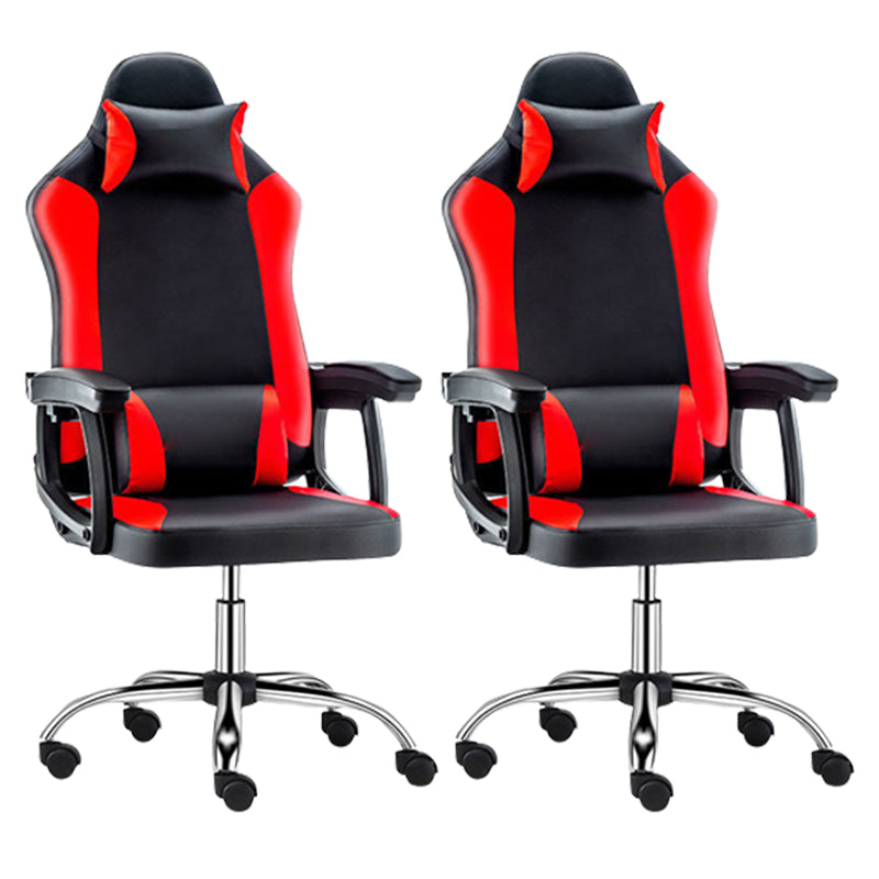 Sedia per computer armi regolabile moderna con ruote sedia da scrivania in leatine in finto.