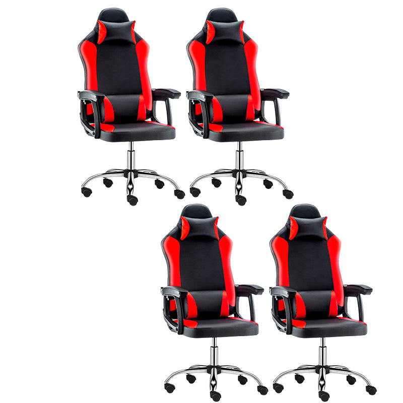 Sedia per computer armi regolabile moderna con ruote sedia da scrivania in leatine in finto.