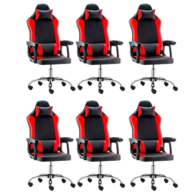 Sedia per computer armi regolabile moderna con ruote sedia da scrivania in leatine in finto.