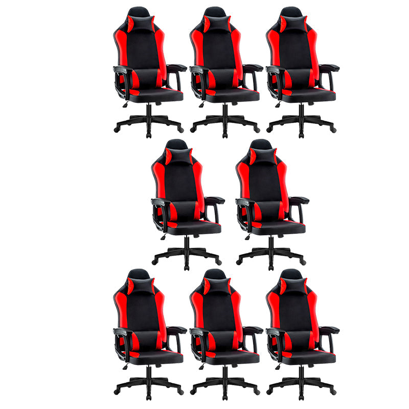 Sedia per computer armi regolabile moderna con ruote sedia da scrivania in leatine in finto.