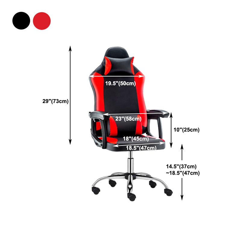 Sedia per computer armi regolabile moderna con ruote sedia da scrivania in leatine in finto.