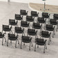 Chaise de conférence moderne à bras fixes, chaise de conférence en acier coulissante