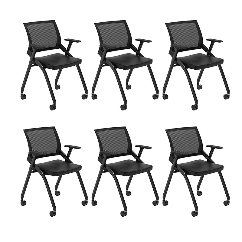 Chaise de conférence moderne à bras fixes, chaise de conférence en acier coulissante