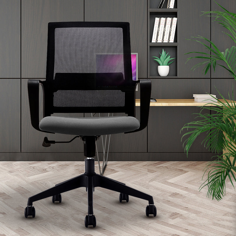 Modern Mid-Back Office Chair Black Frame No Distressing Desk Chair Clearhalo 'furn' 'furn_office_chair' 'Furniture' 'Office Chairs' 'Office Furniture' 'office_chair' 5839668