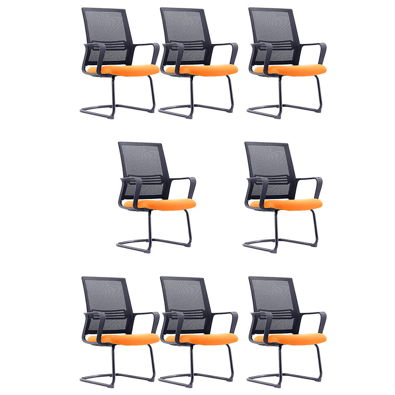 Modern Mid-Back Office Chair Black Frame No Distressing Desk Chair Orange 8 Piece Set Casters Not Included Clearhalo 'furn' 'furn_office_chair' 'Furniture' 'Office Chairs' 'Office Furniture' 'office_chair' 5839669