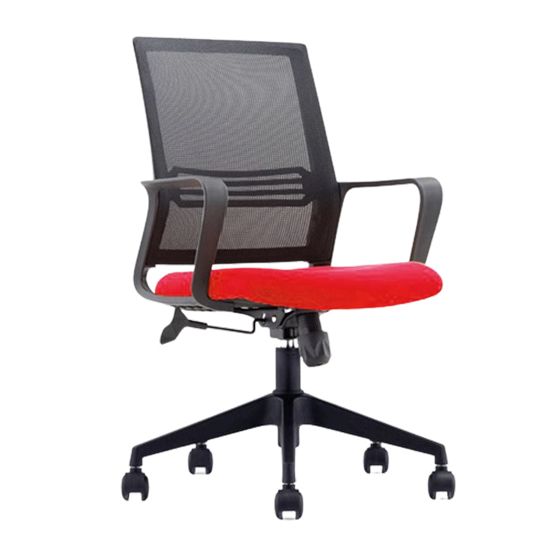 Modern Mid-Back Office Chair Black Frame No Distressing Desk Chair Red 1 Piece Casters Included Clearhalo 'furn' 'furn_office_chair' 'Furniture' 'Office Chairs' 'Office Furniture' 'office_chair' 5839671