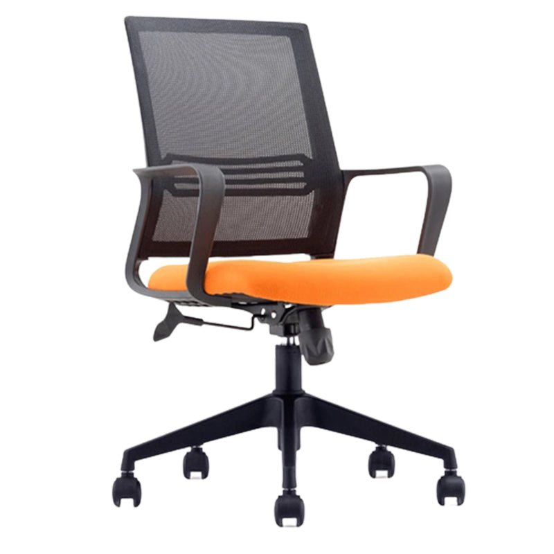 Modern Mid-Back Office Chair Black Frame No Distressing Desk Chair Orange 1 Piece Casters Included Clearhalo 'furn' 'furn_office_chair' 'Furniture' 'Office Chairs' 'Office Furniture' 'office_chair' 5839675