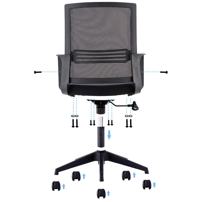 Modern Mid-Back Office Chair Black Frame No Distressing Desk Chair Clearhalo 'furn' 'furn_office_chair' 'Furniture' 'Office Chairs' 'Office Furniture' 'office_chair' 5839689