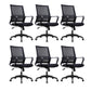 Modern Mid-Back Office Chair Black Frame No Distressing Desk Chair Black 6 Piece Set Casters Included Clearhalo 'furn' 'furn_office_chair' 'Furniture' 'Office Chairs' 'Office Furniture' 'office_chair' 5839693